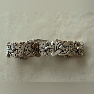 Taxco Sterling Silver Link Bracelet with Interlocking Knot Motif